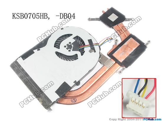Picture of Delta Electronics KSB0705HB Cooling Fan  -DB04, DC5V 0.40A, Cooling Heatsink fan