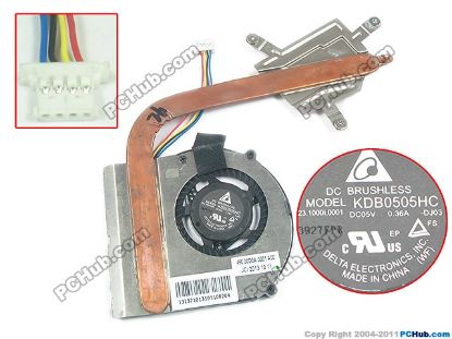 Picture of Delta Electronics KDB0505HC Cooling Fan  -DJ03, DC5V 0.36A, Cooling Heatsink fan