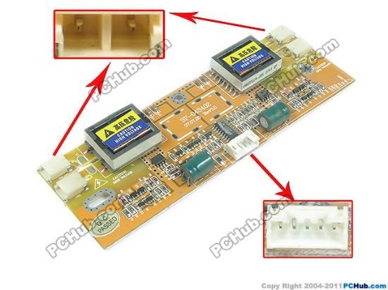 Picture of PCH Inverter 4-Lamp Type LCD Monitor /TV Inverter (Universal Use) 4-Lamp, 5-Pin, SF-04S402, For 15"-26"  Display