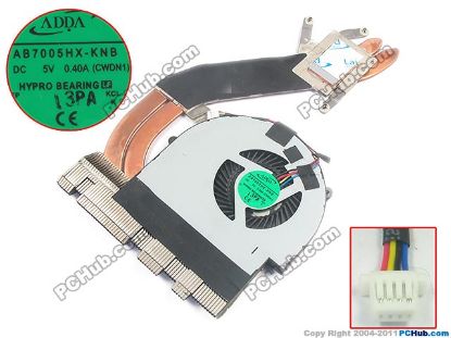 Picture of Dell Vostro V131 Cooling Fan  07404J, 7404J, 5V Heatsink fan