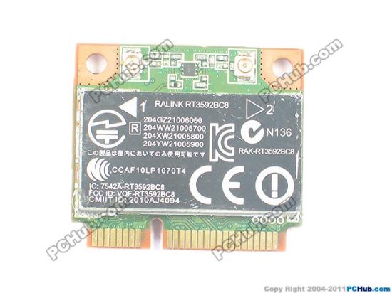 Picture of HP ProBook 4330s Wireless LAN Card 630813-001, WLAN+Bluetooth Combo Card
