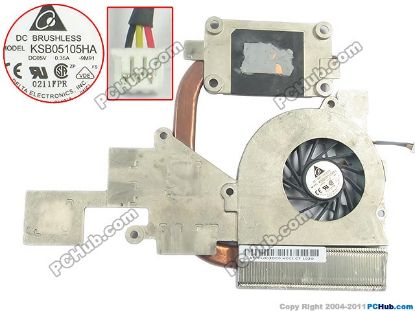 Picture of Toshiba Satellite M640 Series Cooling Fan  AT0CL003DC0, DC5V 0.35A, with heatsink Fan