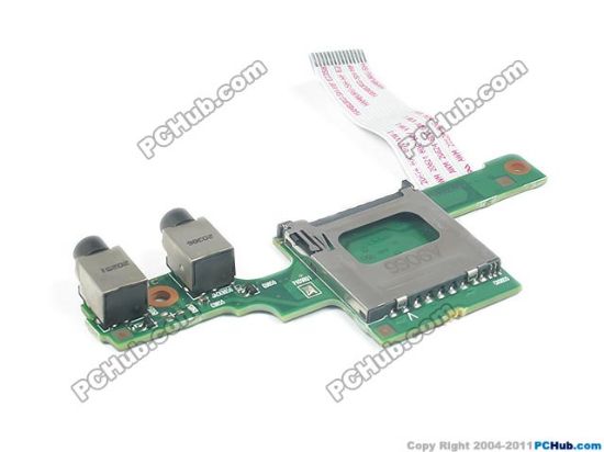 Picture of Compaq 620 Sound Board 605797-001, with Card Reader and Cable