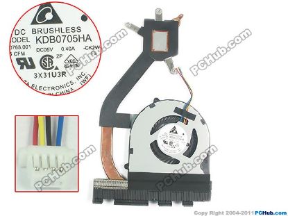 Picture of Dell Latitude 3330 Cooling Fan  CK2W, CN-02P18C, DC5V, 0.40A, Heatsink fan, New