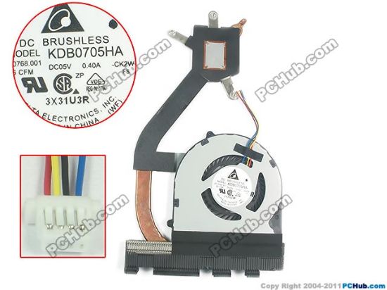 Picture of Dell Latitude 3330 Cooling Fan  CK2W, CN-02P18C, DC5V, 0.40A, Heatsink fan, New