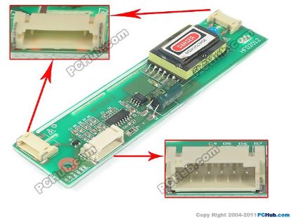 Picture of UPH LCD LCD Inverter- OEM 2 CCFL Tube, 6-Pin Socket, 125x30x15mm