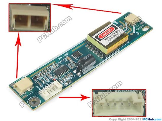 Picture of PCH Inverter 2-Lamp Type LCD Monitor /TV Inverter (Universal Use) 2-Lamp, 6-Pin, 1SL0012AO NW-2202, For 10"-22"  Dis