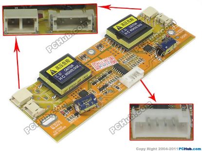 Picture of PCH Inverter 4-Lamp Type LCD Monitor /TV Inverter (Universal Use) 4-Lamp, 6-Pin, 128x42x12mm, SF-04S4022,
