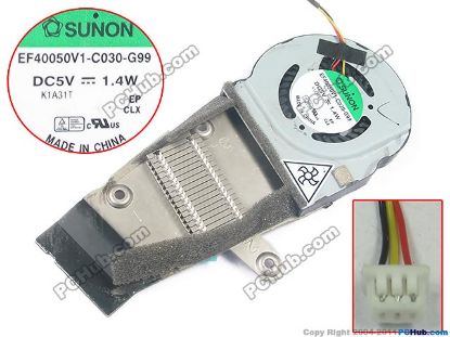 Picture of SUNON EF40050V1-C030-G99 Cooling Fan  DC5V 1.4W,Heatsink fan,
