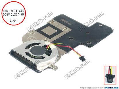 Picture of HP Mini 5103 Series Cooling Fan  627790-001, w35x3x3, 5V 0.23A, Heatsink fan