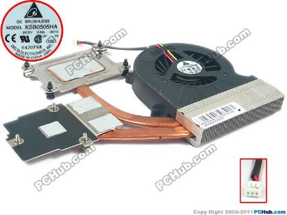 Picture of Delta Electronics KSB0505HA-A Cooling Fan  V000243890, w40x3x3, 5V, Heatsink fan