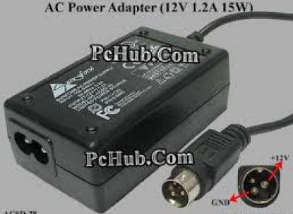 Picture of Other Brands Sunfone AC Adapter 5V-12V ACSD-28, 12V 1.2A, 3-pin, 2-prong