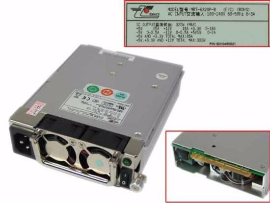 Picture of EMACS / Zippy MRT-6320P Server - Power Supply MRT-6320P (F/C) (ROHS), B000460110, 320W