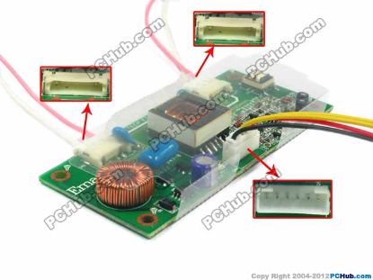 Picture of PCH Inverter 2-Lamp Type LCD Monitor /TV Inverter (Universal Use) 2-Lamp, 6-Pin, PALTECH E197709 FR-4, For 10"-19" D