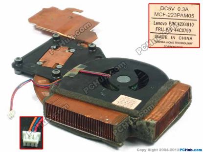 Picture of IBM Thinkpad R61 Series Cooling Fan  FRU P/N : 44C0799, 60x3x3, 5V 0.3A, Heatsink Fan