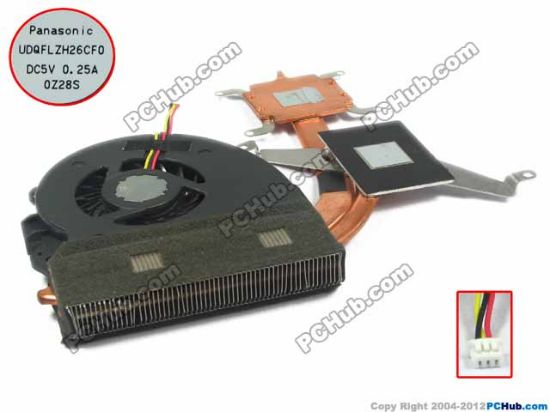 Picture of Panasonic UDQFLZH26CF0 Cooling Fan  w15x3x3, 5V 0.25A, Heatsink Fan
