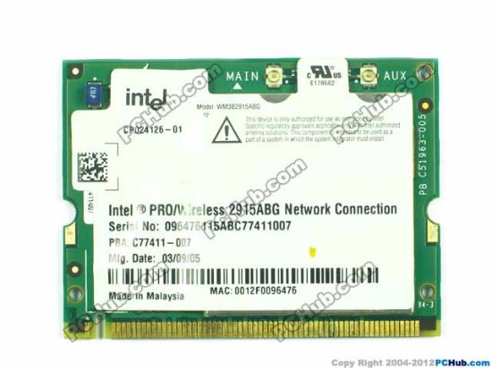 Picture of Fujitsu FMV-BIBLO NX70L/W Wireless LAN Card WM3B2915ABG