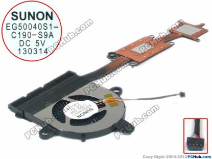 Picture of SUNON EG50040S1-C190-S9A Cooling Fan  w35x4x4, 5V, Heatsink fan