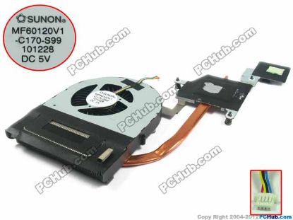 Picture of Acer Aspire 5560 Series (15.6") Cooling Fan  MF60120V1-C170-S99, Fan with heatsink