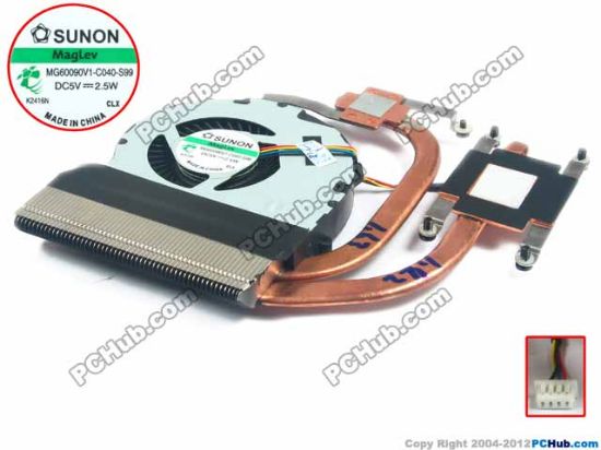 Picture of Lenovo IdeaPad Z370A Cooling Fan  w40x4x4, 5V 2.5W, Heatsink fan 
