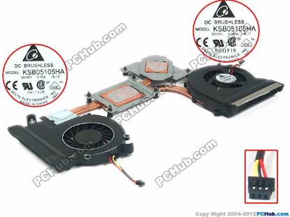 Picture of HP Envy 14 Series Cooling Fan  SPS:608378-001, -9L16, -9L17, w30x3x3, 5V 0.35A, 2