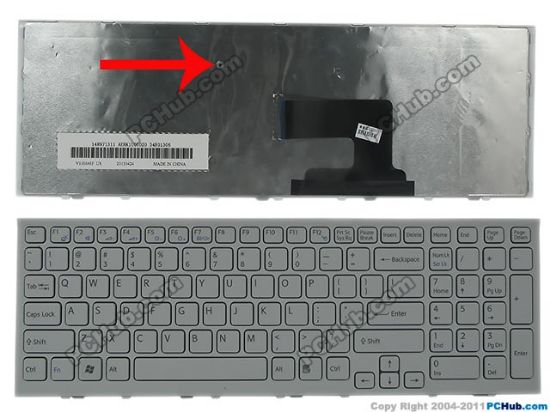 Picture of Sony Vaio VPCEH Series Keyboard 148971311, US, White, "New"