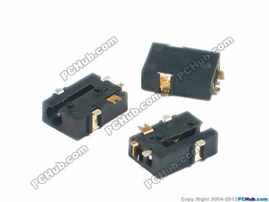 Picture of UPH Jack & Plug Jack- DC Mini 2.5x0.5mm, Size= 9x6x3mm