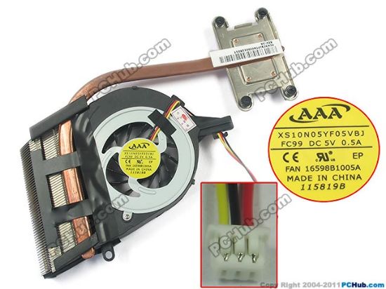 Picture of Toshiba Satellite L755 Series Cooling Fan  XS10N05YF05VBJ, FC99,DC 5V 0.5A, Heatsink Fan 