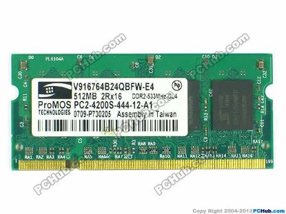 Picture of ProMOS V916764B24QBFW-E4 Laptop DDR2-533 512MB