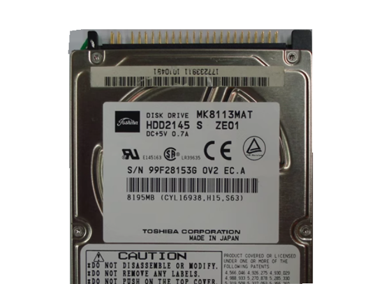 Picture of Toshiba MK8113MAT HDD 2.5" IDE 6GB-10GB 8.1G 8.5mm