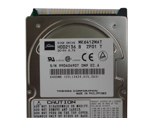 Picture of Toshiba MK6412MAT HDD 2.5" IDE 6GB-10GB 6495MB
