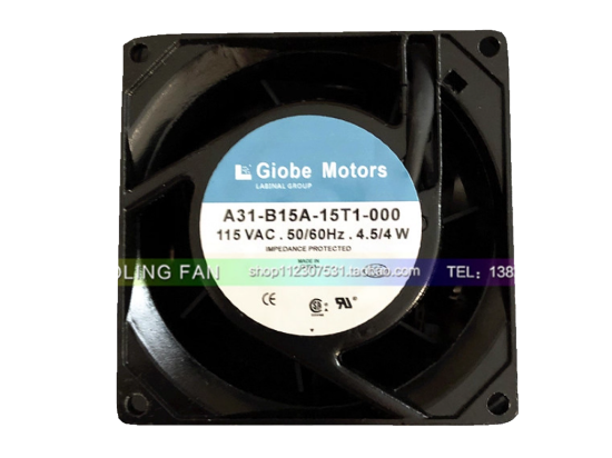 Picture of Globe Motors A31-B51A-15T1-000 Server-Square Fan A31-B51A-15T1-000
