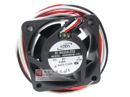 Picture of ADDA AD0405HB-C72 Server-Square Fan S, DC 5V 0.35A, 40x40x20mm, 3-Wire