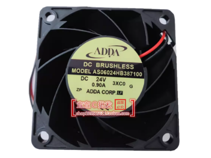 Picture of ADDA AS06024HB387100 Server-Square Fan DC 24V 0.90A, 60x60x38mm, 2-Wire