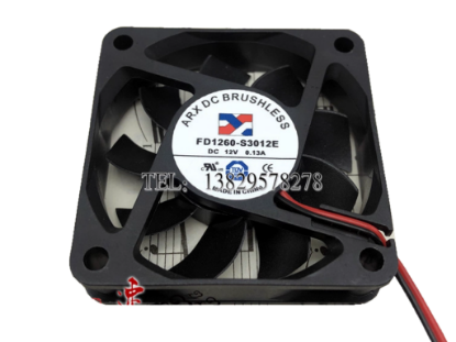 Picture of ARX FD1260-S3012E Server-Square Fan DC 12V 0.13A, 60x60x15mm, 2-Wire