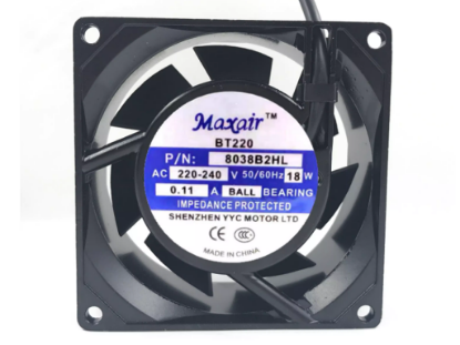 Picture of Maxair 8038B2HL Server-Square Fan 8038B2HL, Alloy Framed