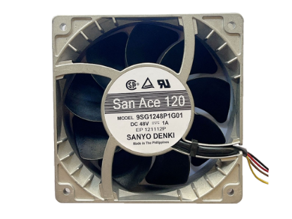 Picture of Sanyo Denki 9SG1248P1G01 Server - Square Fan sq120x120x38, 4-wire, 48V 1A