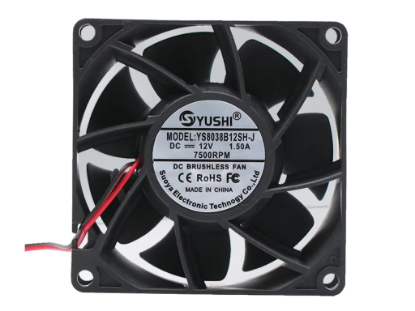 Picture of YS-8038-12150-2W 12V 1.50A, 80x80x38mm, 2 wire 2 pin  Yushi YS8038B12M-J Server-OEM Fan