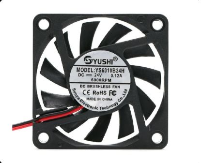 Picture of Yushi YS6010B24H 24V 0.12A, 60x60x10mm, 2 wire  Server-OEM Fan 