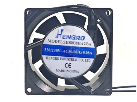 Picture of HENGRD HD8038HA2BA Server - Square Fan HD8038HA2BA, AC 220/240V 0.08A