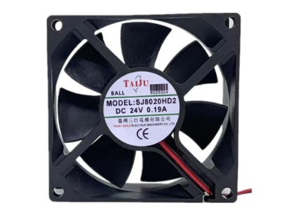 Picture of San Jun / Suntronic SJ8020HD2 Server-Square Fan DC 24V 0.19A, 80x80x25mm, 120mm, 2-Wire 2-pin