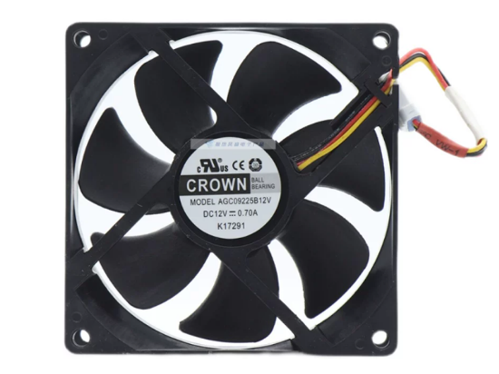 Picture of CROWN AGC09225B12V Server-Square Fan DC 12V 0.70A, 92x92x25mm, 3-Wire