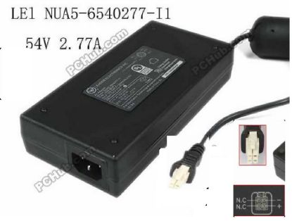 Picture of LEI / Leader NUA5-6540277 DC 54V 2.77A, 4-Hole tip, IEC C14  AC Adapter 20V & Above 