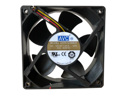 Picture of AVC DATA1238B2H Server-Square FanDC 12V 1.04A, 120x120x38mm, 3-Wire