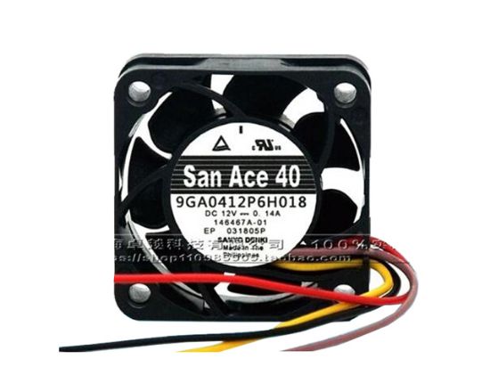 Picture of Sanyo Denki 9GA0412P6H018 Server-Square Fan 9GA0412P6H018