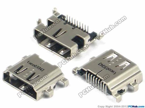 Picture of UPH Jack & Plug Jack- Video / Display TYCO HDMI, 12.5x15x5.5mm, H3.5