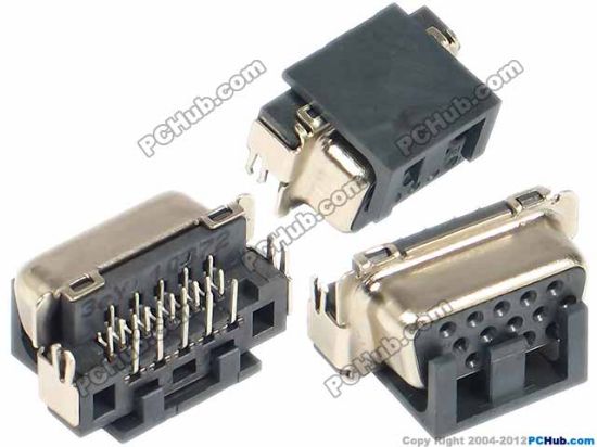 Picture of UPH Jack & Plug Jack- Video / Display VGA Jack, Shen Board, H6.0mm, 10.5x20.5x11mm